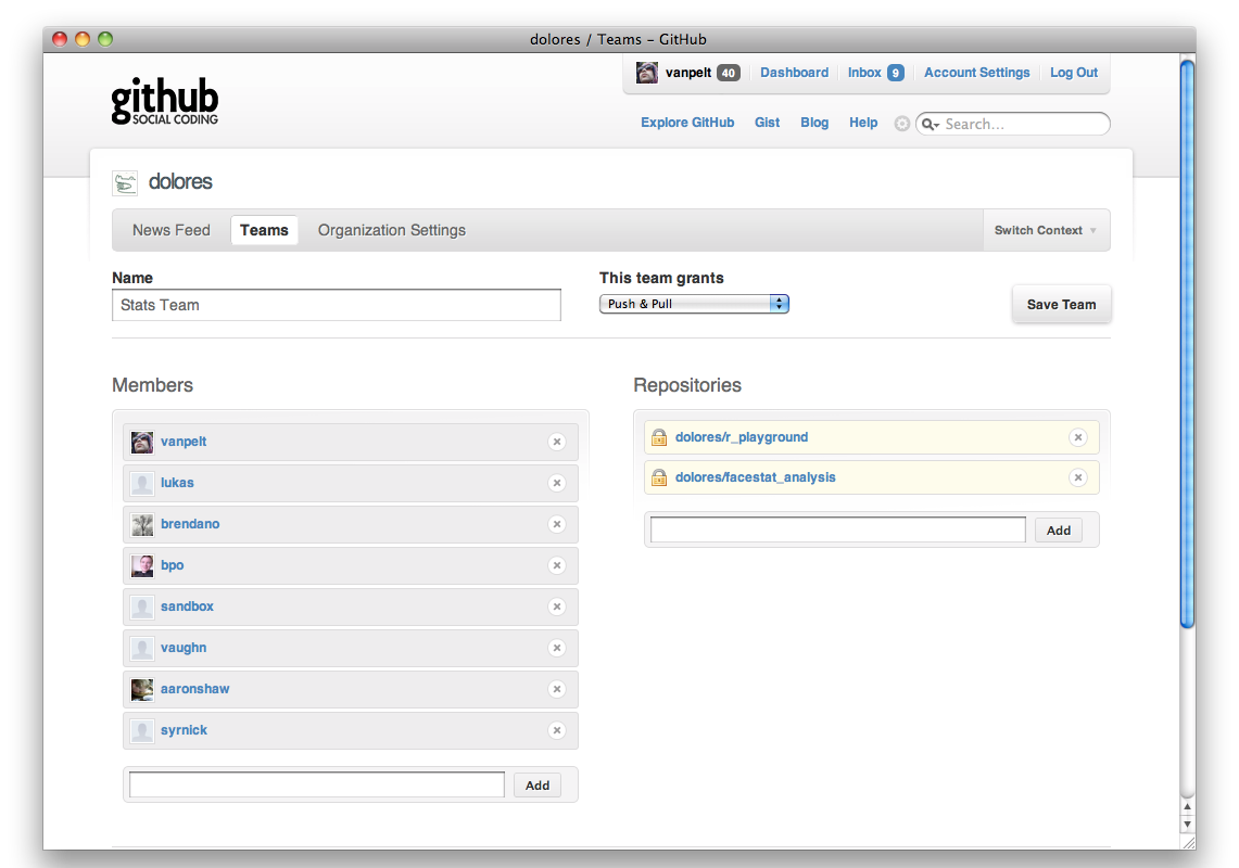 Picture of the 2009 GitHub UI